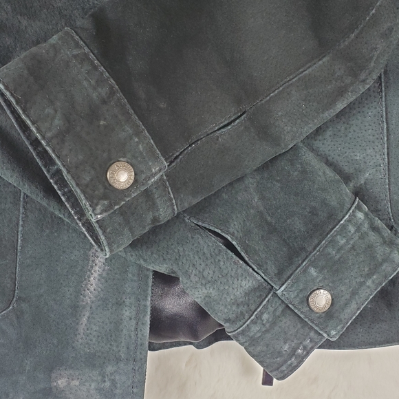 VTG Austin Clothing Womens Small Biker Jacket Black Leather Zip Moto Retro - Picture 7 of 11